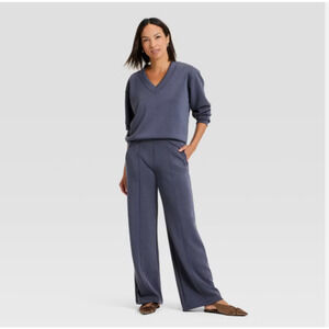 High-Rise Sandwash Pull-On Pants Medium Short NWT Blue- A New Day